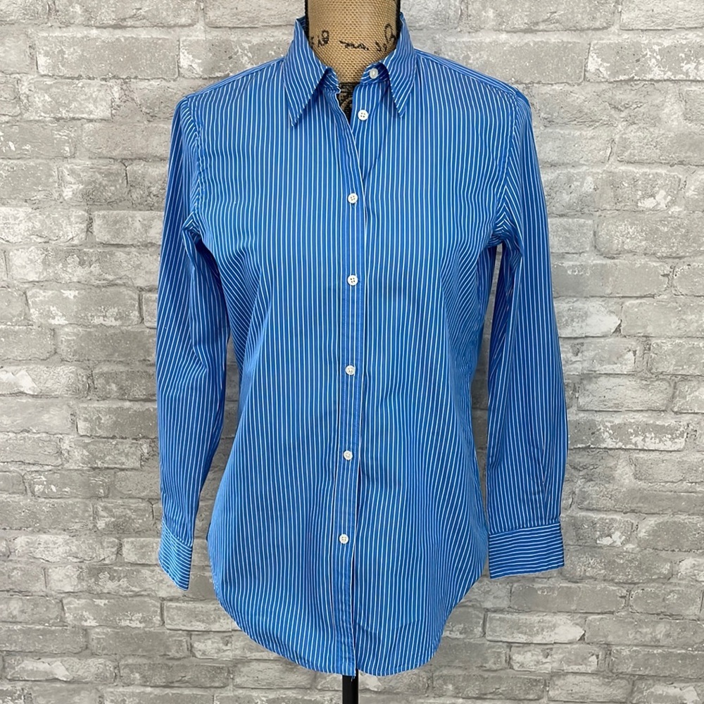 Ralph Lauren Blue Striped Button Down Shirt